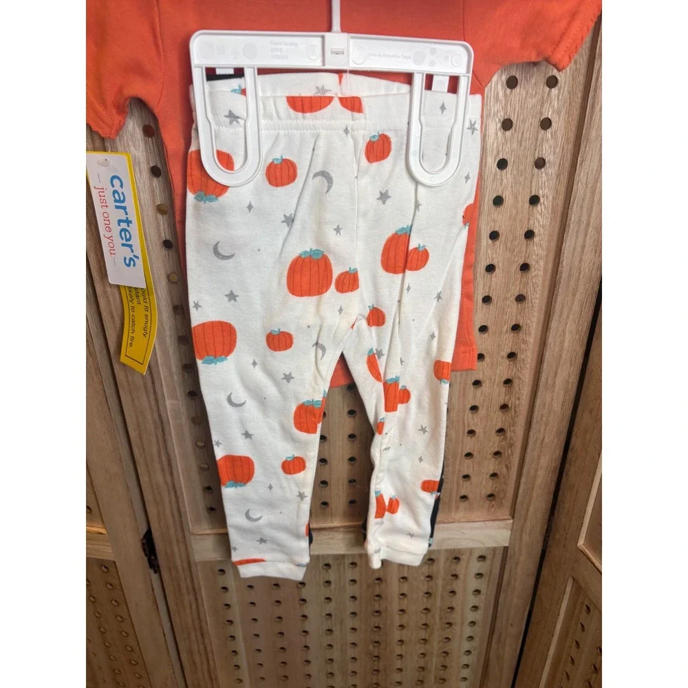 Carters Just One You Baby 12M Halloween Pajamas 4 Piece Set Ghost Pumpkin NWT